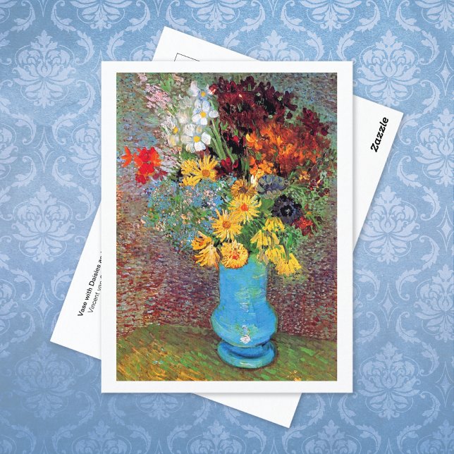 Vase mit Daisies Anemones Vincent van Gogh Postkarte (Von Creator hochgeladen)