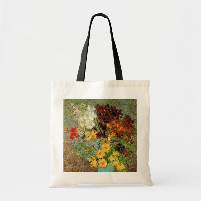 Vase mit Daisies und Anemones von Vincent van Gogh Tragetasche (Vorne)