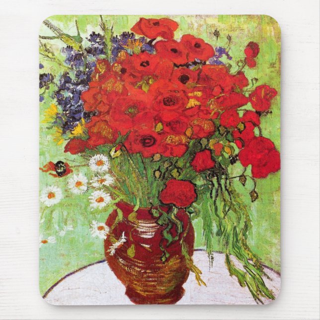 Vase mit Daisies und Poppies, Van Gogh Mousepad (Vorne)