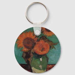 Vase mit drei Sonnenblumen, van Gogh Schlüsselanhänger