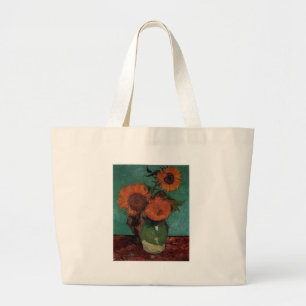 Vase mit drei Sonnenblumen, Vincent van Gogh Jumbo Stoffbeutel