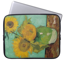 Vase mit drei Sonnenblumen, Vincent van Gogh Laptopschutzhülle
