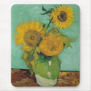 Vase mit drei Sonnenblumen, Vincent van Gogh Mousepad