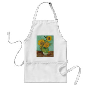 Vase mit drei Sonnenblumen, Vincent van Gogh Schürze