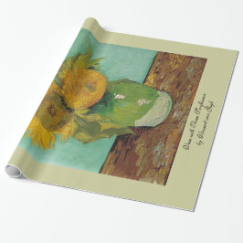 Vase mit drei Sonnenblumen von Vincent van Gogh. Geschenkpapier