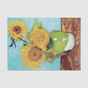 Vase mit drei Sonnenblumen von Vincent Van Gogh Seidenpapier
