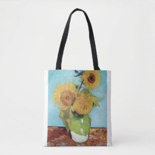 Vase mit drei Sunglowers 1888 von Vincent van Gog Tasche