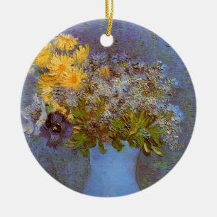 Vase mit Flieder und Gänseblümchen von Vincent van Keramikornament