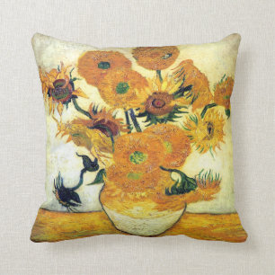 Vase mit fünfzehn Sonnenblumen von Vincent van Gog Kissen