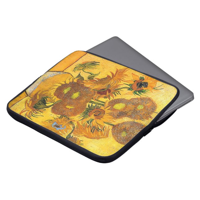 Vase mit fünfzehn Sonnenblumen von Vincent van Gog Laptopschutzhülle (Vorne Oben)