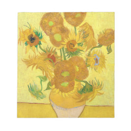 Vase mit fünfzehn Sonnenblumen von Vincent Van Gog Notizblock