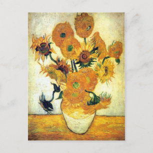 Vase mit fünfzehn Sonnenblumen von Vincent van Gog Postkarte