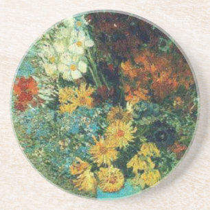Vase mit Gänseblümchen und Anemonen Untersetzer