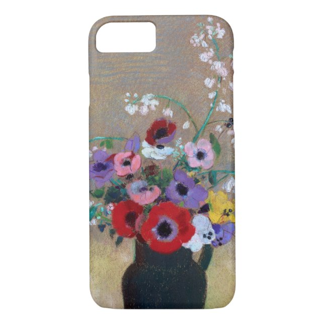 Vase mit gemischten Blume, Redon Case-Mate iPhone Hülle (Rückseite)