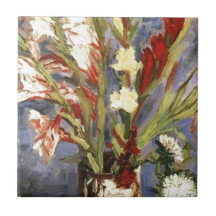 Vase mit Gladiolen von Vincent van Gogh, 1886. Fliese
