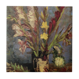 Vase mit Gladiolen von Vincent van Gogh Fliese