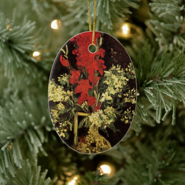 Vase mit Gladioli, Nelken von Vincent van Gogh Keramikornament (Baum)