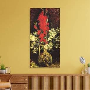 Vase mit Gladioli, Nelken von Vincent van Gogh Leinwanddruck