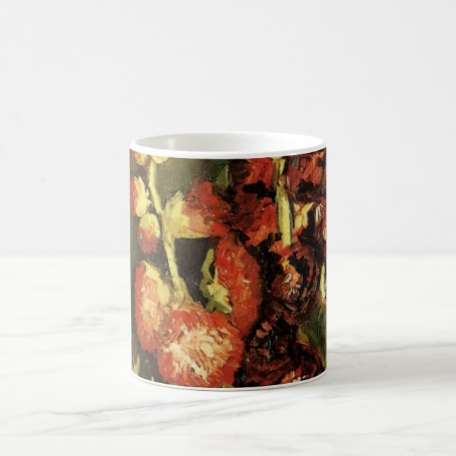 Vase mit Hollyhocks von Vincent van Gogh Kaffeetasse (Mittel)