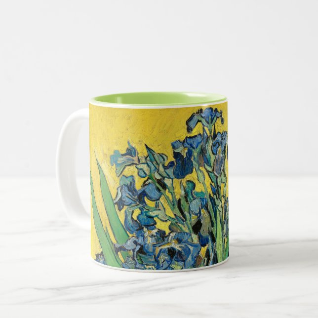 Vase mit Ire, Vincent Van Gogh Zweifarbige Tasse (Vorderseite Links)