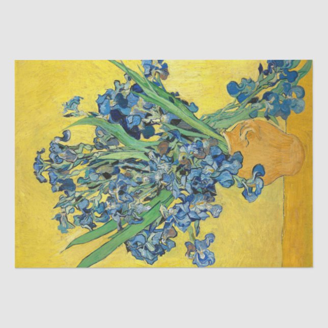 Vase mit Iriss, Vincent Van Gogh Decoupage Seidenpapier (Vorderseite)