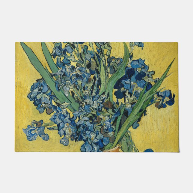 Vase mit Irisvon Van Gogh Fußmatte (Vorderseite)
