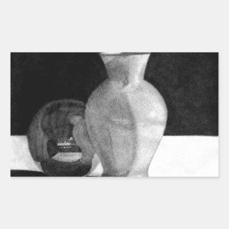 Vase mit Kugel Rechteckiger Aufkleber