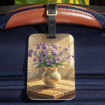 Vase mit lila Veilchen Impasto