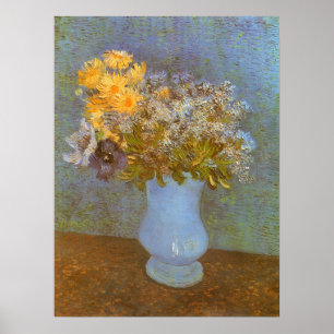 Vase mit Lilacs, Daisis und Anemones von Van Gogh Poster