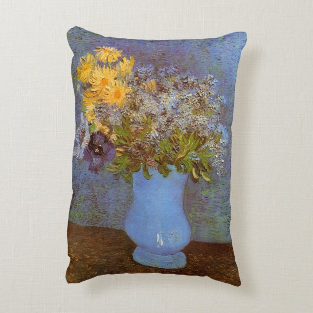 Vase mit Lilacs und Daisis von Vincent van Gogh Dekokissen (Rückseite(Vertikal))
