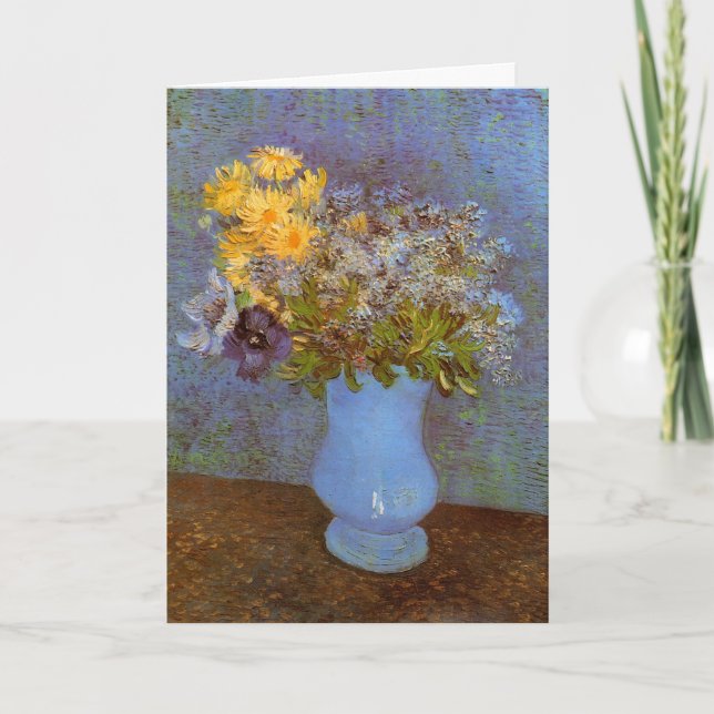 Vase mit Lilacs und Daisis von Vincent van Gogh Karte (Vorderseite)