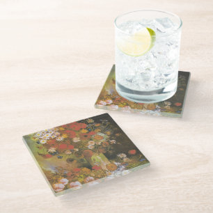 Vase mit Maisblumen und Pfefferkuchen, Bäuche und  Glasuntersetzer
