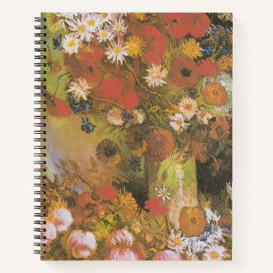 Vase mit Maisblumen und Pfefferkuchen, Bäuche und Notizbuch