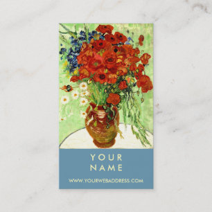 Vase mit Margeriten und Mohn von Van Gogh Visitenkarte
