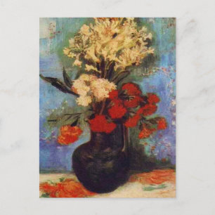 Vase mit Nelken und anderen Blumen vna Gogh Postkarte