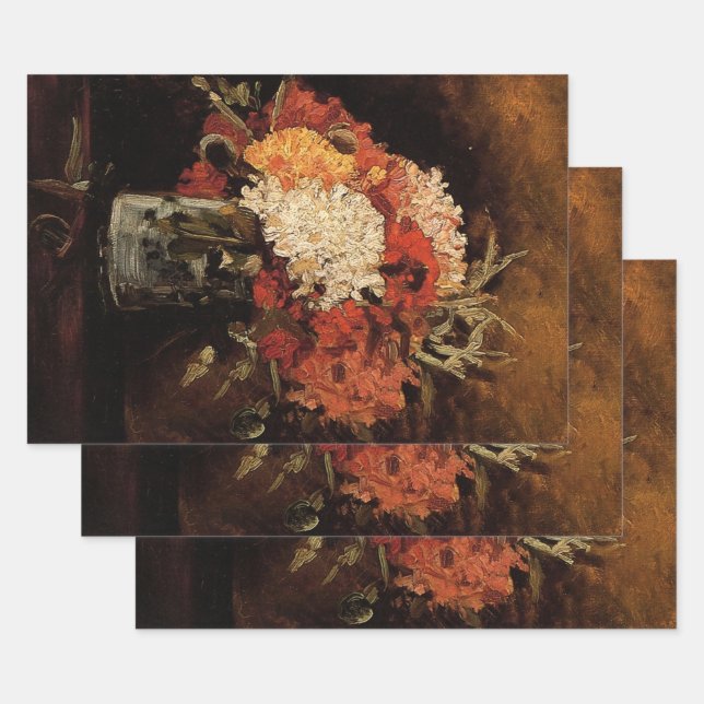 Vase mit Nelken von Vincent van Gogh Geschenkpapier Set (Set)