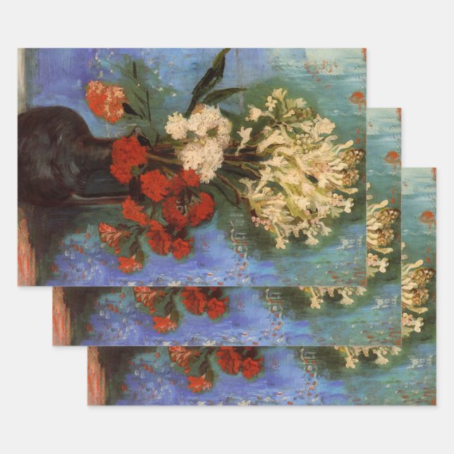 Vase mit Nelken von Vincent van Gogh Geschenkpapier Set (Set)