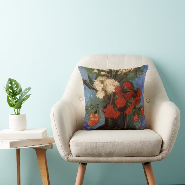Vase mit Nelken von Vincent van Gogh Kissen (Stuhl )