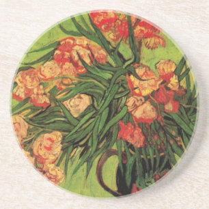 Vase mit Oleander und Büchern von Vincent van Gogh Getränkeuntersetzer