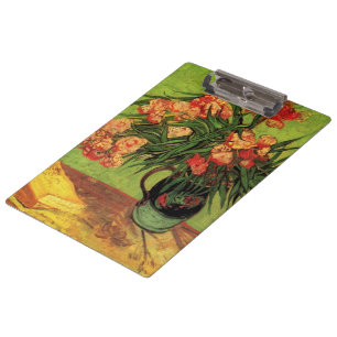 Vase mit Oleander und Büchern von Vincent van Gogh Klemmbrett