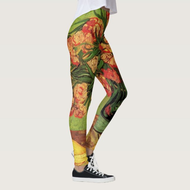 Vase mit Oleanders und Bücher von Vincent van Gogh Leggings (Rechts)