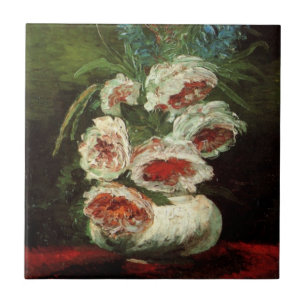Vase mit Pfingstrosen von Vincent van Gogh Fliese
