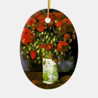 Vase mit Red Poppies Van Gogh Fine Art Keramik Ornament