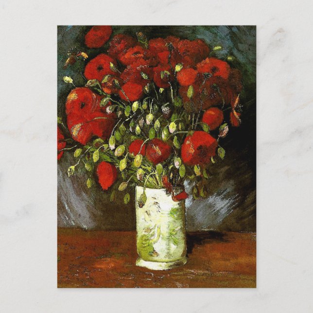 Vase mit Red Poppies Van Gogh Fine Art Postkarte (Vorderseite)