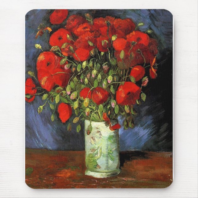 Vase mit Red Poppies Vincent van Gogh Mousepad (Vorne)