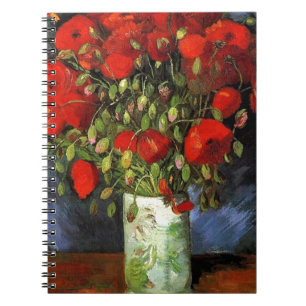 Vase mit Red Poppies Vincent van Gogh Notizblock