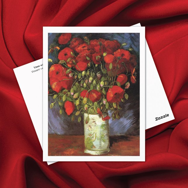 Vase mit Red Poppies Vincent Van Gogh Postkarte (Von Creator hochgeladen)