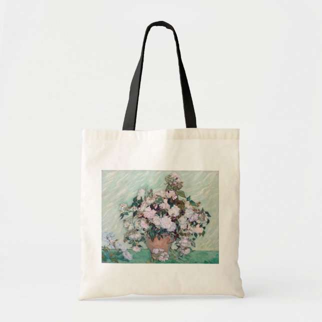 Vase mit rosa Rosen, Van Gogh Tragetasche (Vorne)