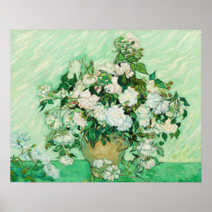 Vase mit rosa Rosen, Vincent Van Gogh Poster