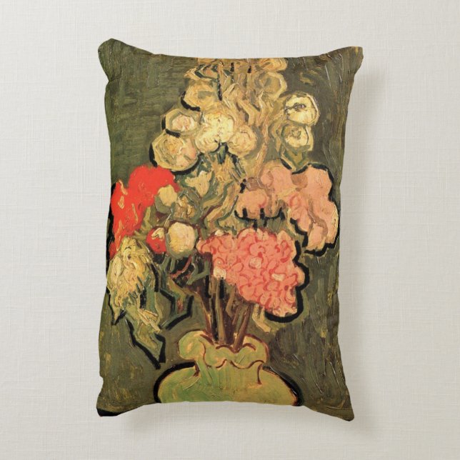 Vase mit Rose Mallows von Vincent van Gogh Dekokissen (Rückseite(Vertikal))